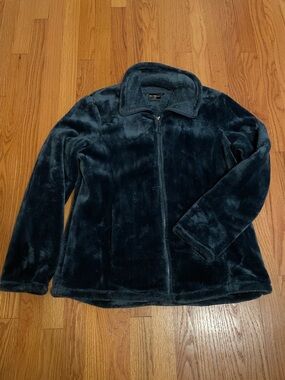 32 Degrees Black Plush Jacket Blue Size Large